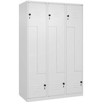 C+P Z-Spind Classic PLUS, 6 Fächer, 1850x1200x500mm, Verkehrsweiß/Verkehrsweiß – Ansicht 1