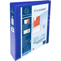 10 Exacompta Ringbücher "Kreacover", DIN A4 Maxi, 4 Ringe 40 mm, RB 64 mm, 2 Taschen, blau