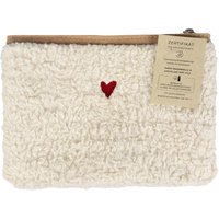 Tasche 'Lilly' aus Bio-Baumwolle, mit Herz bestickt, weiß, B 25 x T 2 x H 18 cm