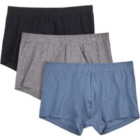 Living Crafts 3er-Pack Bio-Herren-Boxershorts 'SAGON', blue/grey/black, Gr. L