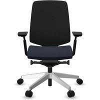 Profim Bürodrehstuhl "LIGHT UP" mit Armlehnen, Gestell: silber, Sitz: blau
