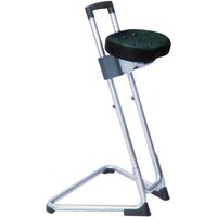 Stehhilfe mit ergonomischer Sitzfläche, silber – Ansicht 1