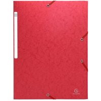 50 Exacompta Sammelmappen "Scotten", 425 g/m², DIN A4, Gummizug, 3 Klappen, rot – Ansicht 1