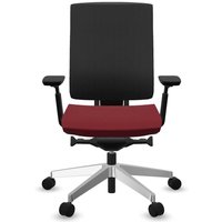 Profim Bürodrehstuhl "XENON NET" mit Armlehnen, Gestell: silber, Sitz: rot