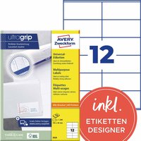 1.200 Zweckform Etiketten '3424' 105 x 48 mm, A4 – Ansicht 1