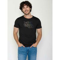GREENBOMB Bio-Herren-T-Shirt 'Race' mit Rundhalsausschnitt, black, Gr. M