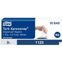 Tork Xpressnap Servietten "Universal N4" 1-lagig, 1/4-Falzung, 8 x 1125 Blatt, weiß