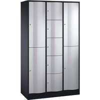 Kombi-Schließfachschrank an/si lxr, 2+5+2 Fächer – Ansicht 1