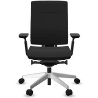 Profim Bürodrehstuhl "XENON" mit Armlehnen, Gestell: silber, Stoff: schwarz