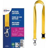 Avery Zweckform 10 Lanyards aus Recyclingkunststoff 440 x 15 mm, gelb