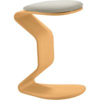 Bewegungshocker "Ercolino medium" mit flachem Sitz, Buche, grau – Ansicht 1
