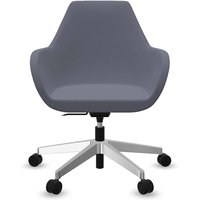 Profim Bürodrehstuhl "FAN" mit Wippmechanik und Fußkreuz, silber, Stoff: lavendel – Ansicht 1