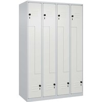 C+P Z-Spind Classic PLUS, 8 Fächer, 1850x1200x500mm, Lichtgrau/Verkehrsweiß – Ansicht 1