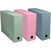 15 Exacompta Archivboxen "Autentik", DIN A4, RB 90 mm, sortiert