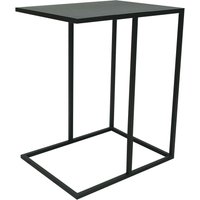 Beistelltisch "Lea", schwarz, aus pulverbeschichtetem Stahl, L-förmig, 45 x 35 x 60 cm