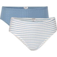 Living Crafts Bio-Damen-Slips "RYLIE" mit Ajourmuster, 2 Stk. natural/seaside, Gr. L – Ansicht 1