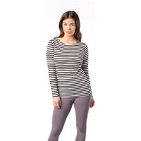 Living Crafts Bio-Damen-Langarmshirt 'SINIA' mit U-Boot-Ausschnitt, zinfandel/cream, Gr. S – Ansicht 1