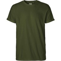 Neutral Bio-Herren-T-Shirt mit Roll-Up-Ärmeln, military, Gr. L – Ansicht 1