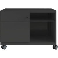 BISLEY Rollcontainer "Caddy Note™" Schubladen und Ziehgriff links, schwarz – Ansicht 1