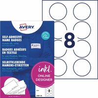Avery Zweckform Selbstklebende Namens-Etiketten Laser "L4881" 160 Stk. rund 65mm, weiß – Ansicht 1