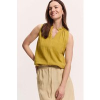 tranquillo Bio-Damen-Musselin-Bluse "Lauraa" mit Detailausschnitt, avocado green, Gr. 40 – Ansicht 1