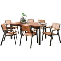 Gartenmöbel-Set 'Berrissimo', 7-teilig, 6 Sessel, 1 Tisch – Ansicht 1