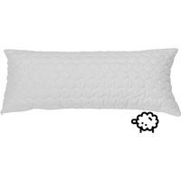 Kopfkissen mit Wellennaht 40 x 80 cm, mit Schafschurwollfüllung 650g