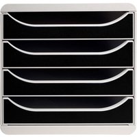 Exacompta Schubladenbox "Office", DIN A4+, 4 Schubladen offen, schwarz – Ansicht 1