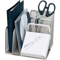 Wedo Schreibtisch-Organizer aus Metall mit Stiftehalter, silber