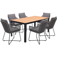 Gartenmöbel-Set "Opal & Portals" 7-tlg. 1 Tisch 209 x 95 cm, 6 Stühle