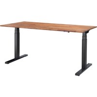 memo Höhenverstellbarer Schreibtisch "Sit-Up 3.0" schwarz, Robinie massiv, 150 x 70 cm – Ansicht 1