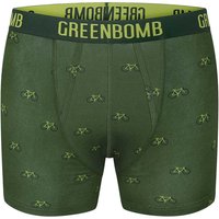 GREENBOMB Bio-Herren-Boxershort 'Bike Vintage Small 3', grün mix, Gr. XL