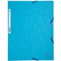 25 Exacompta Sammelmappen, Colorspan-Karton, 400 g/m², DIN A4, 3 Klappen, türkis – Ansicht 1