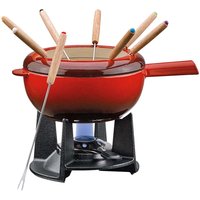 Fondue-Topf aus Gusseisen, emailliert mit 8 Gabeln – Ansicht 1