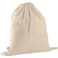 memo Bio-Baumwoll-Turnbeutel, mit Fairtrade-Siegel, natur , groß, 38 x 46 cm