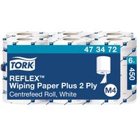 Tork Reflex Mehrzweck-Papierwischtücher M4, 6 x 450 Blatt, 2-lagig, weiß – Ansicht 1