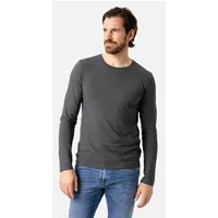 Living Crafts Bio-Herren-Langarmshirt 'TERIK' mit Rundhalsausschnitt, dark grey, Gr. XL – Ansicht 1