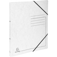 10 Exacompta Ringbücher, Colorspan-Karton, 355 g/m², DIN A4, Gummizug, 2 Ringe, weiß