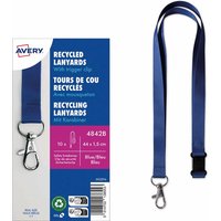 Avery Zweckform 10 Lanyards aus Recyclingkunststoff 440 x 15 mm, blau