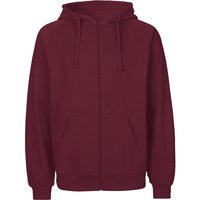 Neutral Bio-Unisex-Zip-Hoodie 'Tiger Cotton' mit gebürstetem Fleece, bordeaux, Gr. L – Ansicht 1