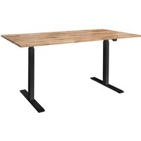 memo Höhenverstellbarer Schreibtisch "ON" schwarz, Eiche massiv, B 110 x T 70 cm – Ansicht 1