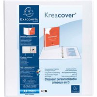 10 Exacompta Ringbücher "Kreacover", DIN A4 Maxi, 4 Ringe 60 mm, RB 90 mm, 2 Taschen, weiß
