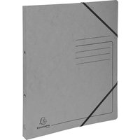 10 Exacompta Ringbücher, Colorspan-Karton, 355 g/m², DIN A4, Gummizug, 2 Ringe, grau