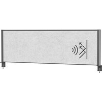 MAUL Tisch-Trennwand "MAULconnecto" anthrazit, Akustik 160 x 50 cm, hellgrau – Ansicht 1