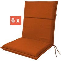 doppler Auflage "LIFE" für Niederlehner, 6er-Pack, 100x48x4 cm, Polyester, orange