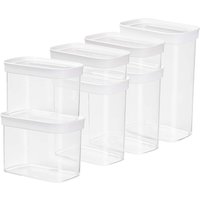 EMSA 7er-Set Vorratsdose 'OPTIMA' 2x 0,45/2x 1/2x 1,6/2,2 l, weiß/transparent