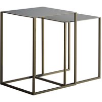 Beistelltische "pur" B 27,5/30 x T 27,5/30 x H 35/40 cm, Metall, taupe, 2er-Set