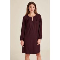 tranquillo Damen-Midi-Kleid mit Cut-Out-Ausschnitt, plum, Gr. 36