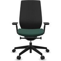 Profim Bürodrehstuhl "ACCIS PRO" mit Armlehnen, Gestell: schwarz, Sitz: grün – Ansicht 1