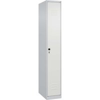 C+P Spind Classic PLUS, 1 Abteil, 1850x300x500mm, Lichtgrau/Verkehrsweiß – Ansicht 1